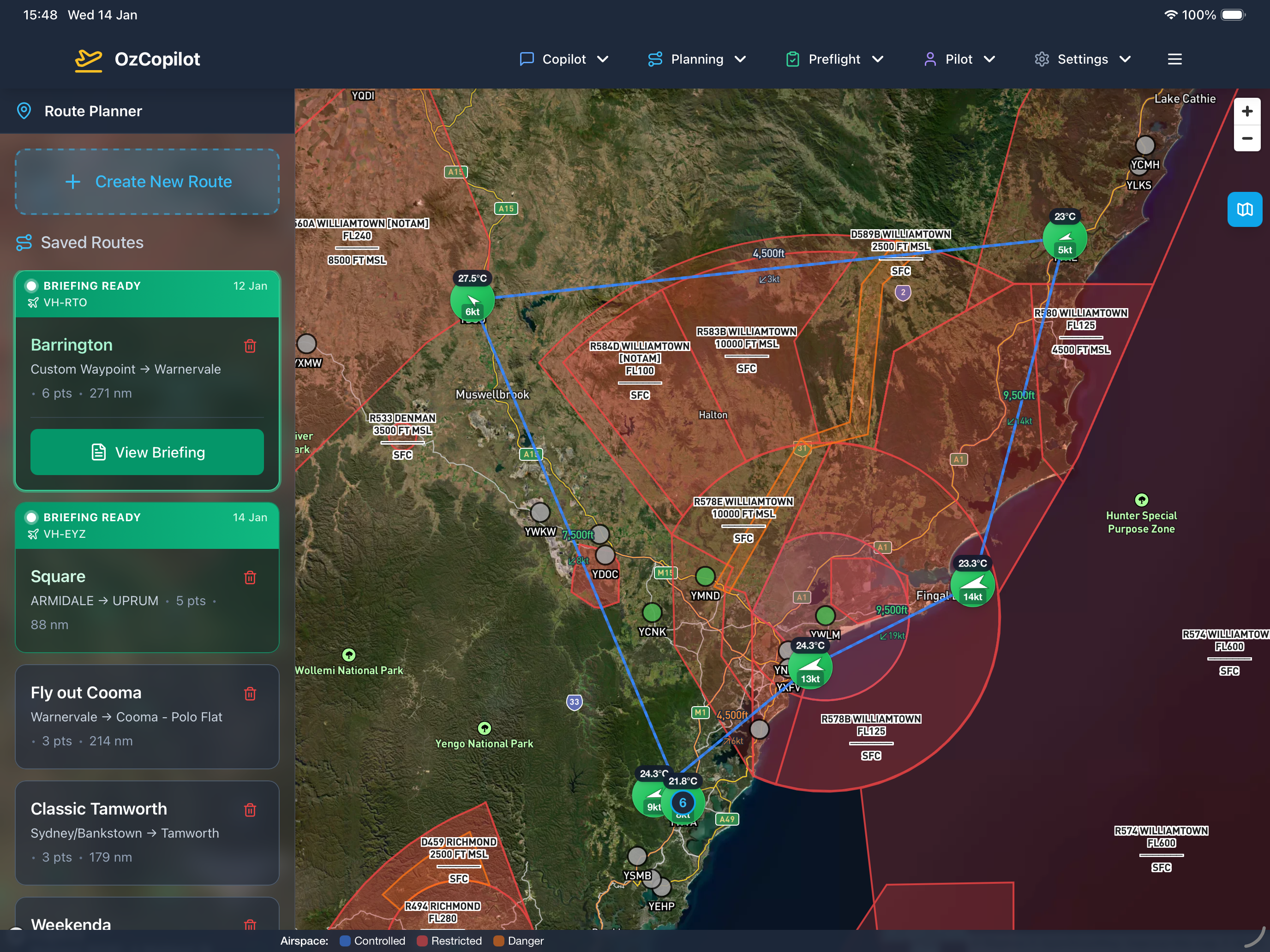 Route planning on the map
